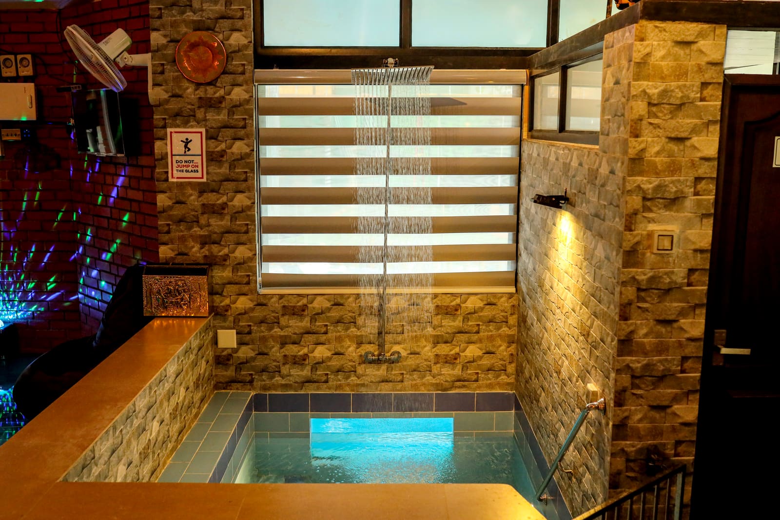 The jacuzzi, indoors off the pool