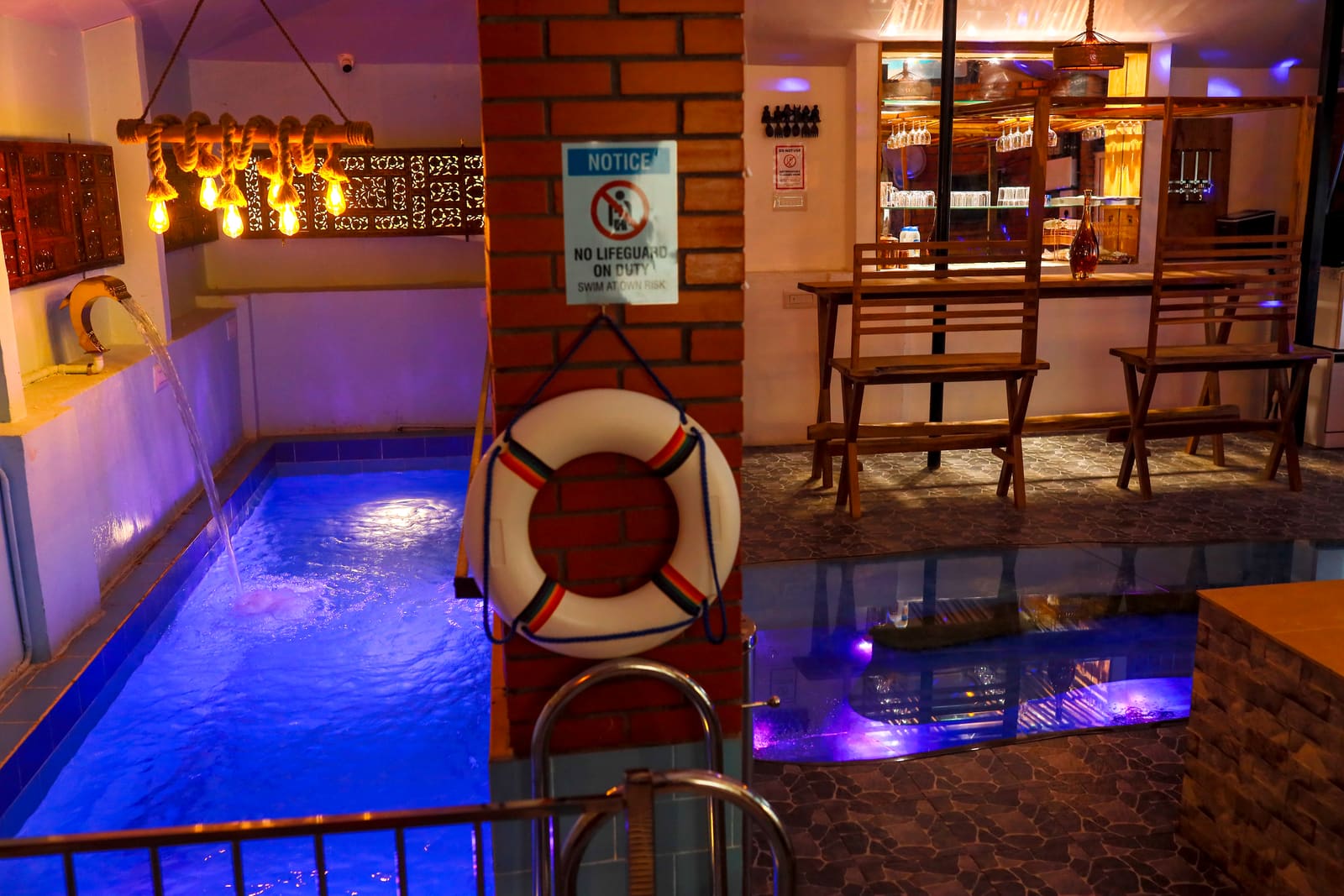 The clubhouse pool, 20 by 5 metres